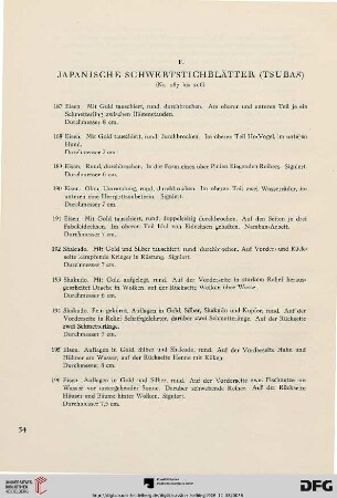 F. Japanische Schwertstichblätter (Nr. 187-206)