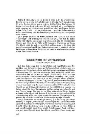 Werkunterricht und Arbeitserziehung