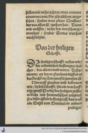 Von der heiligen Schrifft.