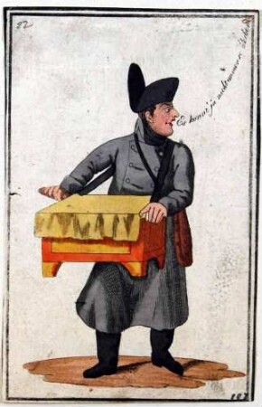 Napoleon-Karikatur: "Es konnt' ja nicht immer so bleiben" [Napoleon mit Leierkasten]