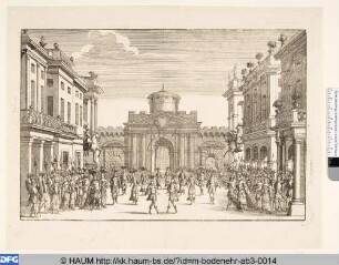 Platz mit Stadttor (Ballettszene), Bühnenbild zu 'Camillo Generoso'