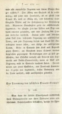 Die Trennung der höchsten Staats-Gewalt