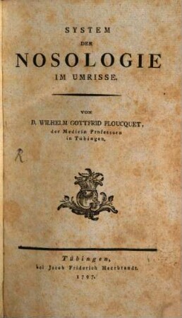 System Der Nosologie Im Umrisse