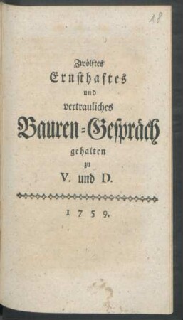 12: ... gehalten zu V. und D.
