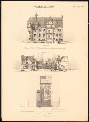Kreishaus Itzehoe: Schnitt, Stallgebäude, Lageplan 1:500