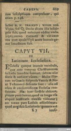 Caput VII. De Latinitate Ecclesiastica