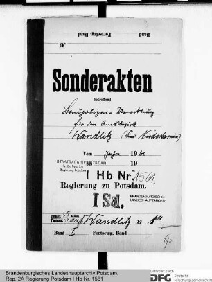 Baupolizeiverordnungen für den Amtsbezirk Wandlitz, Kr. Niederbarnim