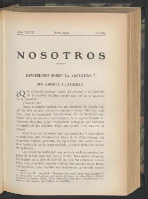Impresiones sobre la Argentina