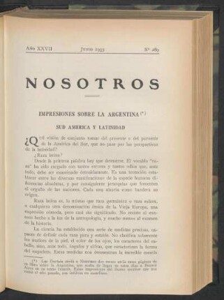 Impresiones sobre la Argentina