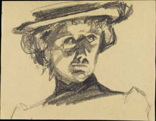 Gertrud Tannert mit Strohhut