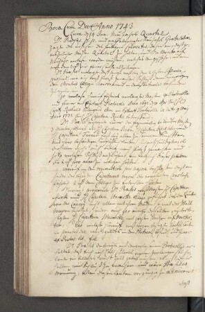 Bona Cum Deo Anno 1743