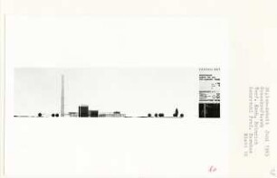 Großkraftwerk, Berlin-Hakenfelde (Diplomarbeit bei Bernhard Hermkes): Gesamtanlage, Ansicht von Südosten 1:500
