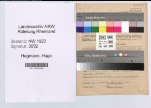 Entnazifizierung Hugo Hegmann , geb. 03.12.1889 (Kaufmann)