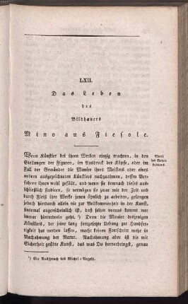 LXII. Das Leben des Bildhauers Mino aus Fiesole.