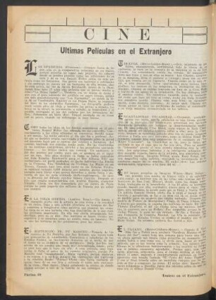 Últimas películas en el extranjero