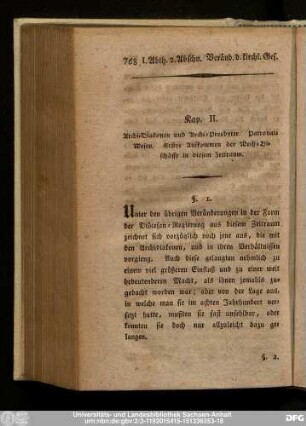 Kap. II. Archi-Diakonen und Archi-Presbyter. Patronat-Wesen. Erstes Aufkommen der Weih-Bischöffe in diesem Zeitraum.