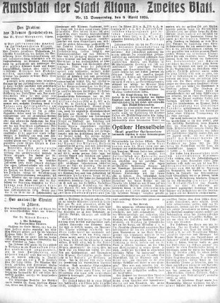 Nummer 15. Zweites Blatt. : Donnerstag, den 9. April 1925