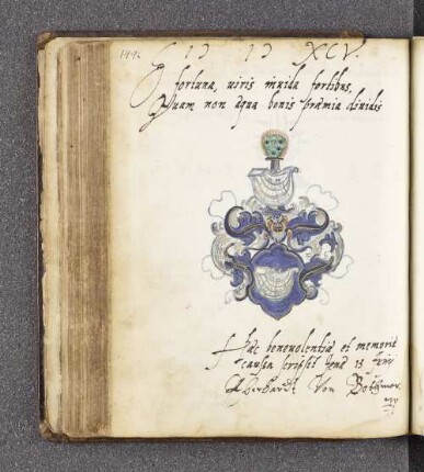 Eberhard von Bothmer. - Incipit: Fortuna, uiris inuida fortibus, Quam non aqua bonis praemia diuidis. - Jena, 13.06.1595