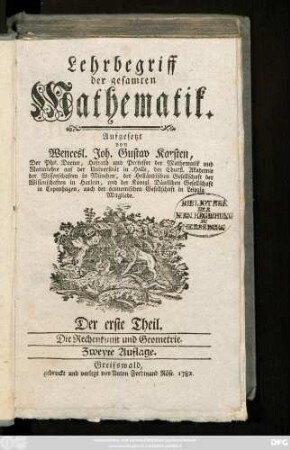 Theil 1: Die Rechenkunst und Geometrie