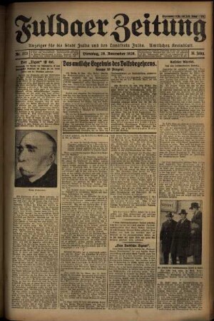 Ausgabe vom Dienstag, den 26. November 1929.