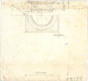 Thiersch, August ; Proportionsstudien - Teilgrundriss, Schnitt