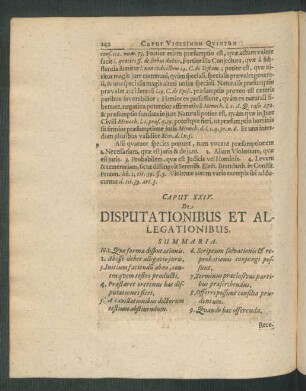 Caput XXIV. De Disputationibus Et Allegationibus