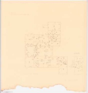 Villa von der Heydt, Berlin-Tiergarten Umbau: Grundriss Obergeschoss mit Einzeichnungen der Zähler 1:100