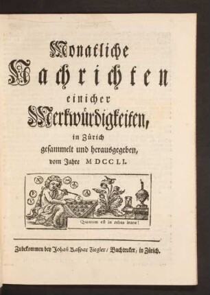 1751: Monatliche Nachrichten einicher Merkwürdigkeiten