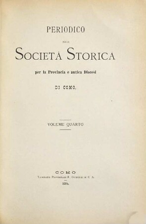 Periodico della Società Storica della Provincia e Antica Diocesi di Como. 4. 1884