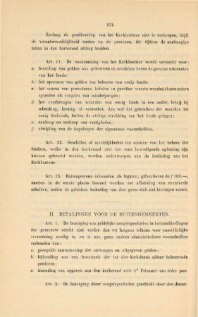 II. Bepalingen voor de buitengemeenten