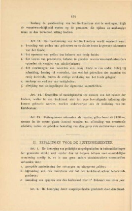 II. Bepalingen voor de buitengemeenten