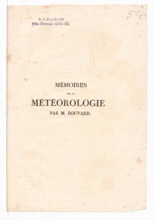 Memoires sur la Météorologie