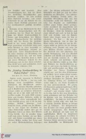 33: Die "Ständige Kunstausstellung in Baden-Baden" 1915