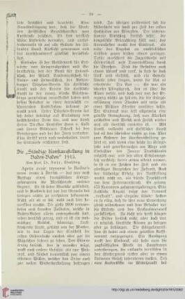 33: Die "Ständige Kunstausstellung in Baden-Baden" 1915