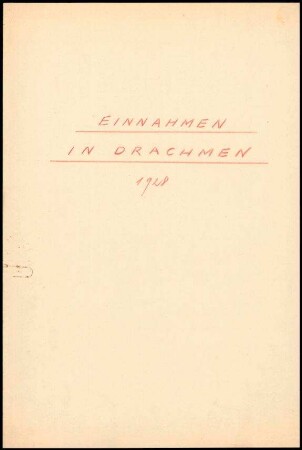 Einnahmen in Drachmen, 1928