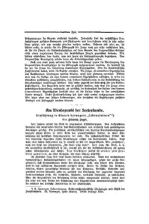 Am Wendepunkt der Seelenkunde : Einführung in Eduard Sprangers "Lebensformen"