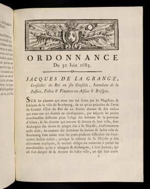 23-26, Ordonnance Du 30 Juin 1683