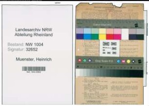 Entnazifizierung Heinrich Muenster , geb. 07.03.1883 (Postgehilfe)