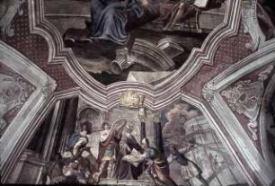 König Josia mit dem Hohepriester Hilkia und dem Staatsschreiber Schaphan vor dem gefundenen Gesetzbuch aus dem Tempel des Herrn