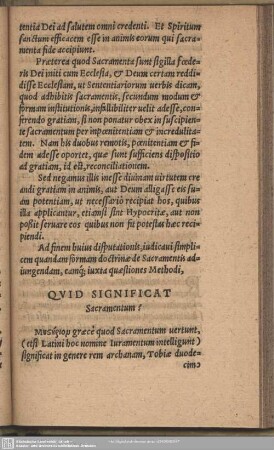 Quid Significat Sacramentorum?