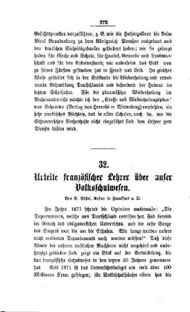 Urteile französischer Lehrer über unser Volksschulwesen
