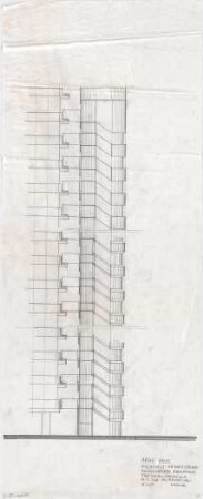 Schneider - Esleben, Paul; Düsseldorf, ARAG - Platz 1; ARAG-Stufenhochhaus, Hauptverwaltung der Allgemeinen Versicherungs-AG, Erweiterung - Treppenturm (Ansicht)