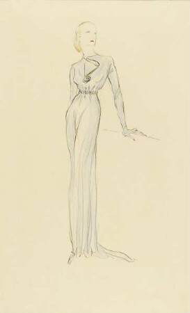 Dame in hellblauem Kleid
