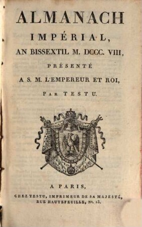 Almanach impérial : annuaire. 1808