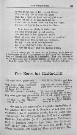 Das Korps der Nachtwächter.