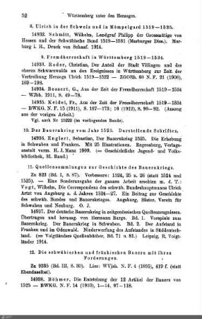 10. Der Bauernkrieg v. J. 1525. Darstellende Schriften
