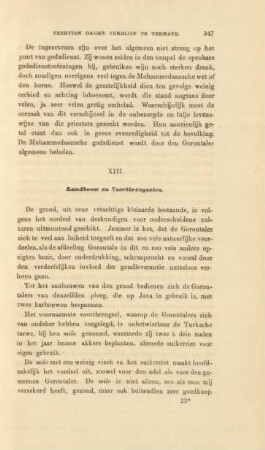 XIII. Landbouw en voortbrengselen