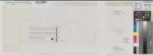 Münster (Münster) Neubau des Schulkollegiums Entwurf Ostansicht 1962 1 : 100 30 x 80 Pause Staatsneubauleitung Münster Regierung Münster Nr. 34074