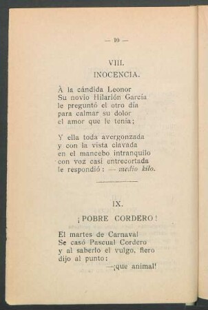 VIII. - Inocencia.
