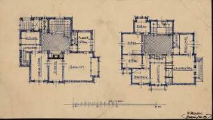Wohnhaus: Grundriss EG, OG 1:200